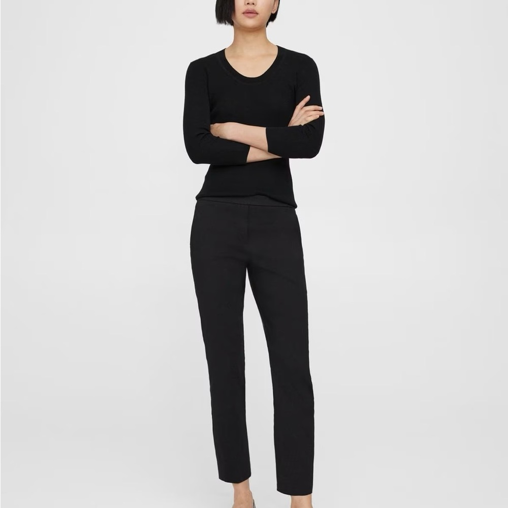 Theory Treeca Pull-On Pant in Good Linen - Black size 2